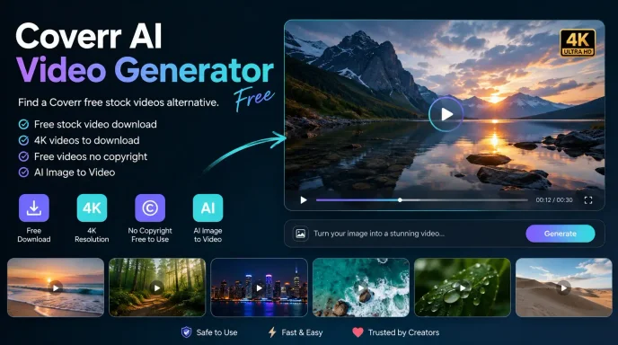 Coverr AI ビデオ ジェネレーター 無料