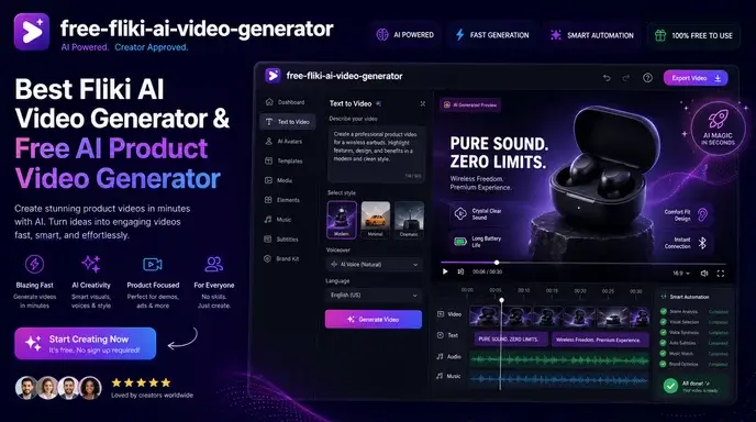 Generador de Video AI Fliki Gratis