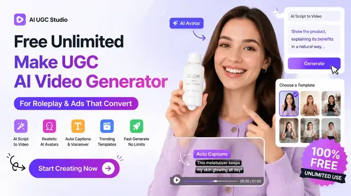 Bezpłatny, nieograniczony generator wideo Makeugc AI do odgrywania ról