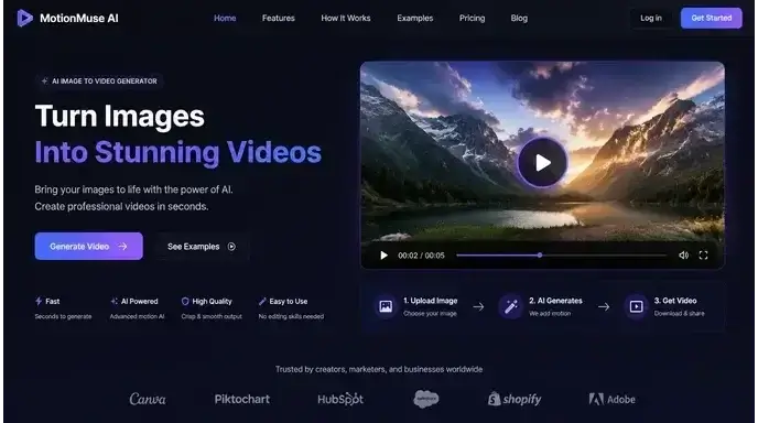 เครื่องสร้างวิดีโอ Motionmuse AI ฟรี