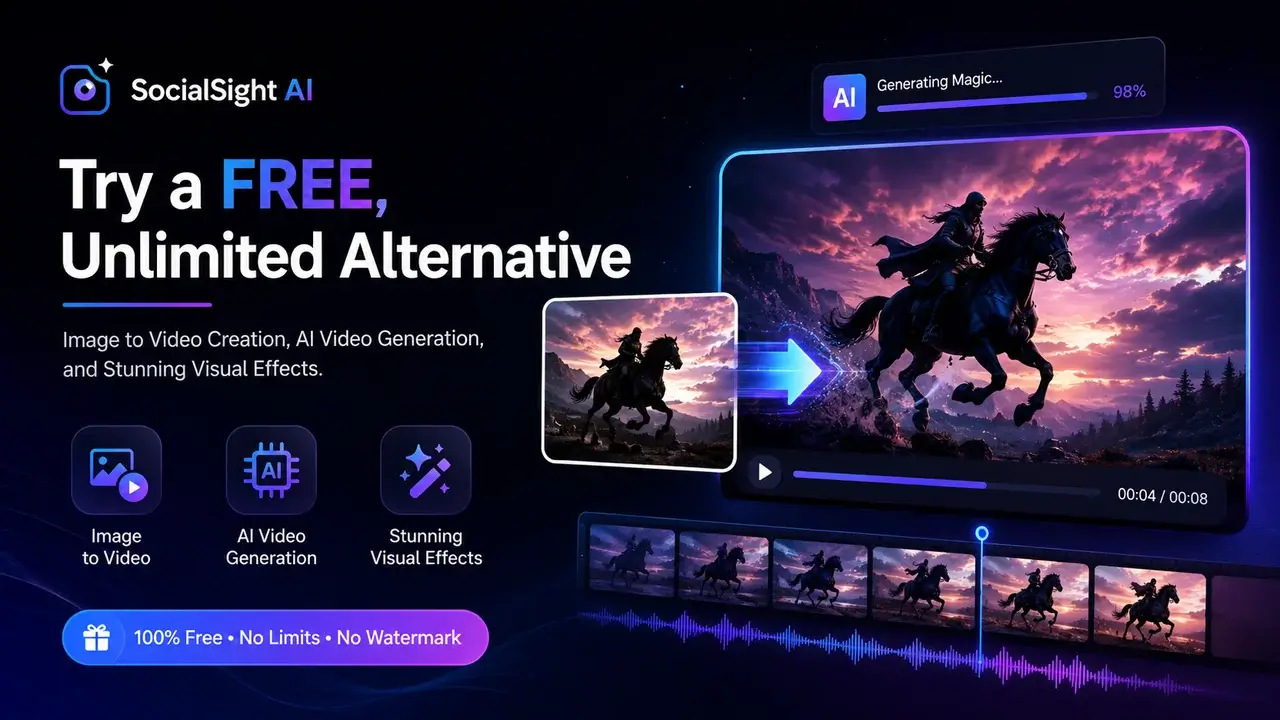 SocialSight AI Video Generator δωρεάν απεριόριστα