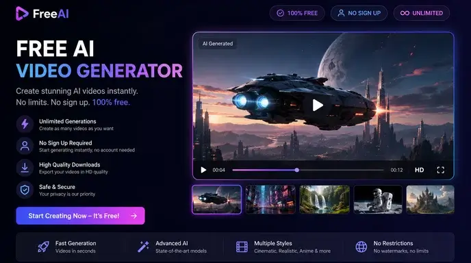 Generador de Video Unlucid AI Gratis