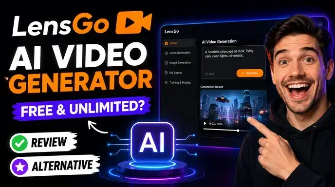 Trình tạo video Lensgo AI miễn phí không giới hạn