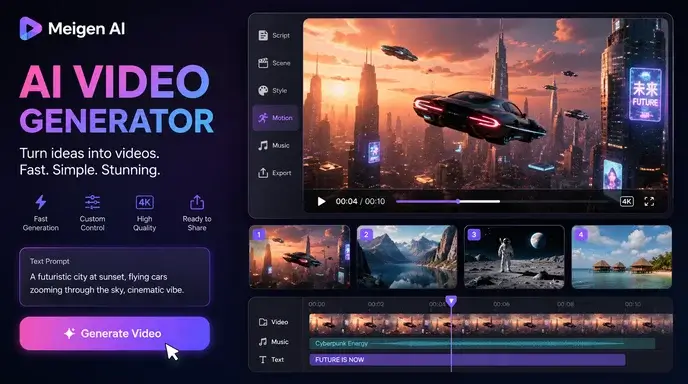 Generador de vídeo AI Meigen