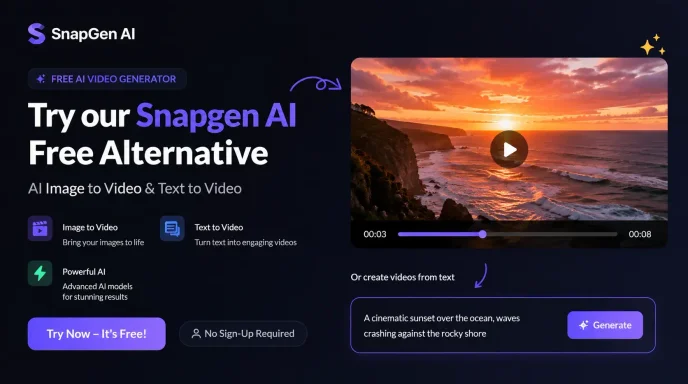 Snapgen AI ビデオ ジェネレーター 無料